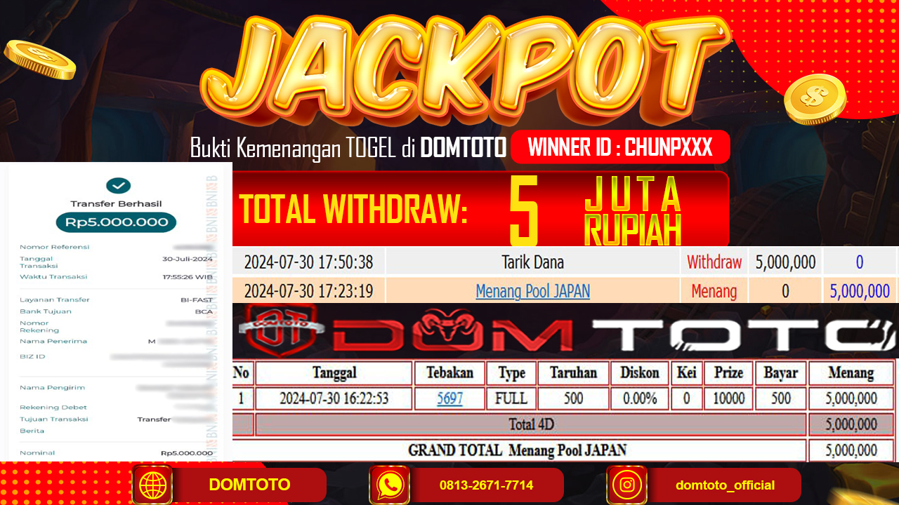 JACKPOT TOGEL JAPAN 30 JULI 2024